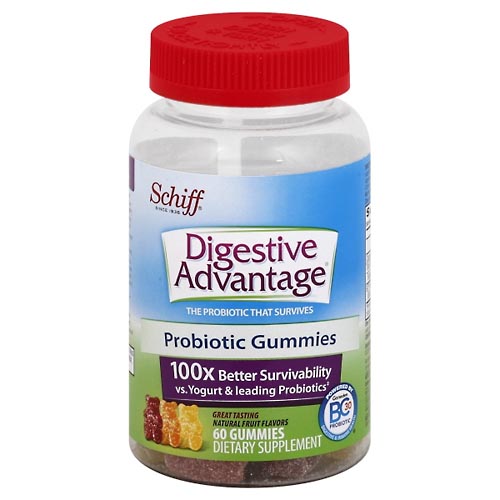 Image for Digestive Advantage Probiotic, Gummies, Natural Fruit Flavors,60ea from Minnichs Pharmacy