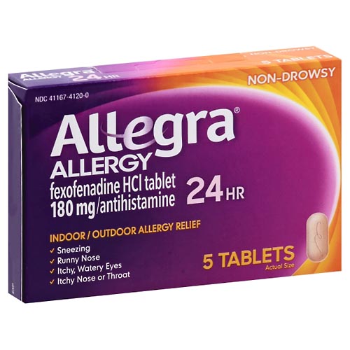 Image for Allegra Allergy Relief, Indoor/Outdoor, 24 Hr, Non-Drowsy, Tablets,5ea from Minnichs Pharmacy