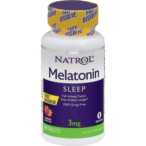 Image for Natrol Melatonin, 3 mg, Tablets, Strawberry,90ea from Minnichs Pharmacy