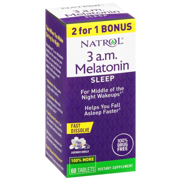 Image for Natrol Melatonin, 3 a.m., Lavender Vanilla, Tablets,60ea from Minnichs Pharmacy