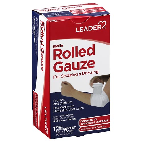 Image for Leader Rolled Gauze, Sterile, Unstretched,1ea from Minnichs Pharmacy