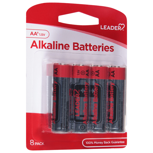 Image for Leader Batteries, Alkaline, AA, 1.5 Volt, 8 Pack, 8ea from Minnichs Pharmacy
