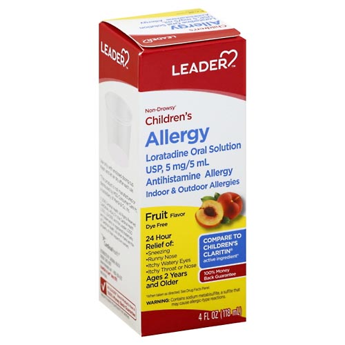 Image for Leader Allergy, Non-Drowsy, Children's, Fruit Flavor,4oz from Minnichs Pharmacy