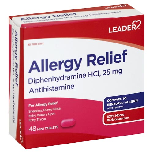 Image for Leader Allergy Relief, Mini Tablets,48ea from Minnichs Pharmacy