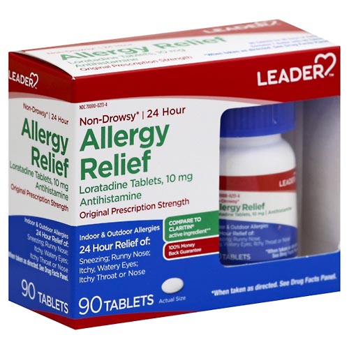Image for Leader Allergy Relief, Original Prescription Strength, 10 mg, Tablets,90ea from Minnichs Pharmacy