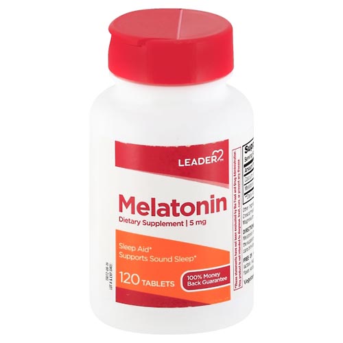 Image for Leader Melatonin, 5 mg, Tablets,120ea from Minnichs Pharmacy