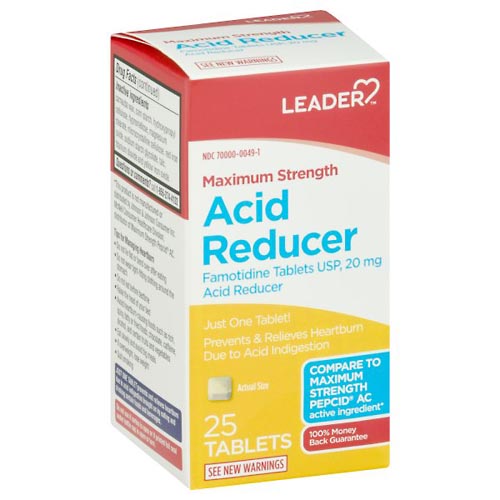 Image for Leader Acid Reducer, Maximum Strength, Tablets,25ea from Minnichs Pharmacy