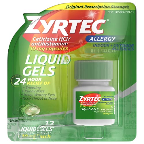 Image for Zyrtec Allergy, Original Prescription Strength, 10 mg, Liquid Gels,12ea from Minnichs Pharmacy