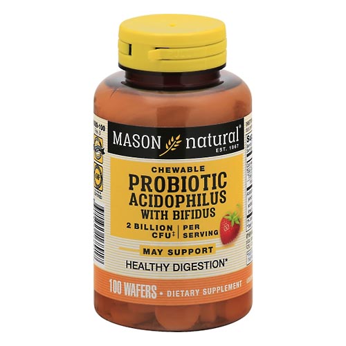 Image for Mason Natural Probiotic Acidophilus, with Bifidus, Chewable Wafers,100ea from Minnichs Pharmacy