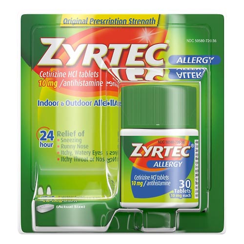 Image for Zyrtec Allergy, Original Prescription Strength, 10 mg, Tablets,30ea from Minnichs Pharmacy