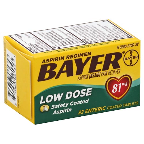 Image for Bayer Aspirin, Low Dose, 81 mg, Enteric Coated Tablets,32ea from Minnichs Pharmacy