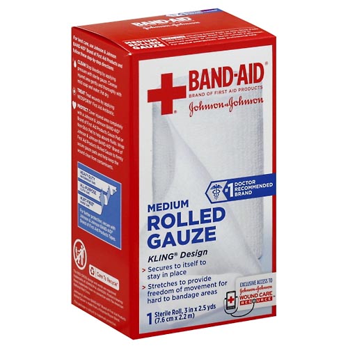 Image for Band Aid Gauze, Rolled, Medium, Kling Design,1ea from Minnichs Pharmacy