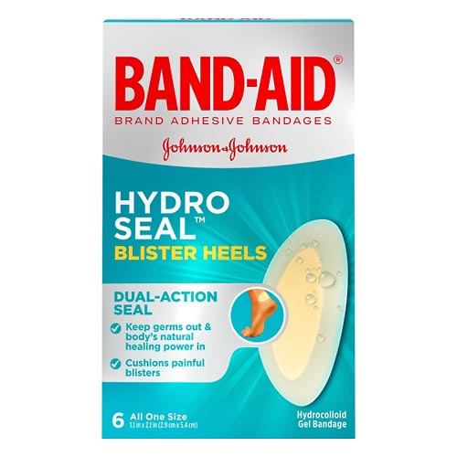 Image for Band Aid Adhesive Bandages, Hydrocolloid Gel, Blister Heels, Hydro Seal,6ea from Minnichs Pharmacy