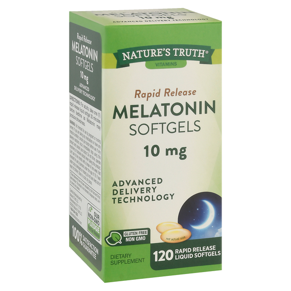 Image for Nature's Truth Melatonin, 10 mg, Rapid Release Liquid Softgels,120ea from Minnichs Pharmacy