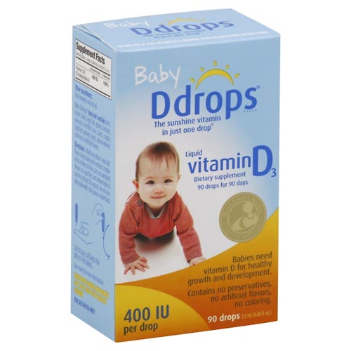 Image for Ddrops Vitamin D3, 400 IU, Liquid, Drops,90ea from Minnichs Pharmacy